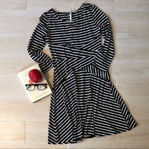 Black + White Striped Dress